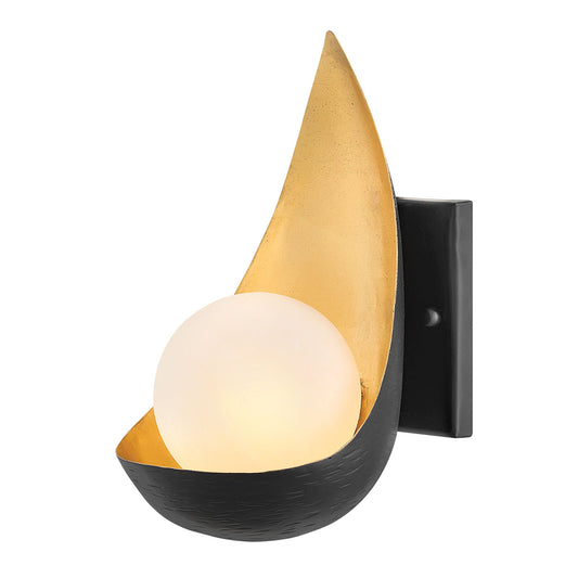 Ren 1-Light Wall Light in Matt Black & Gold