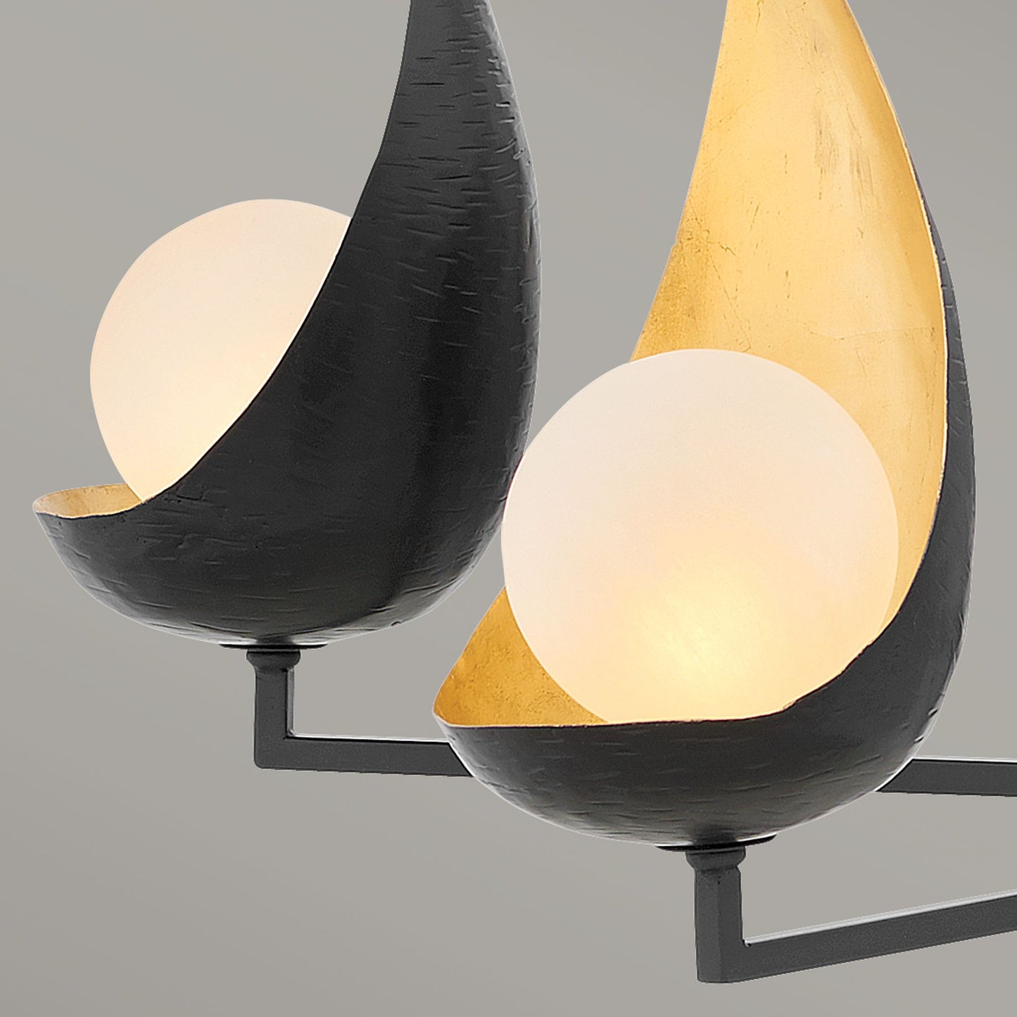 Ren 5-Light Chandelier in Matt Black & Gold