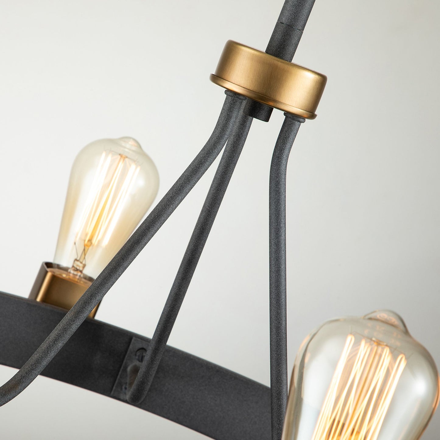 Silas 4-Light Pendant in Aged Zinc & Heritage Brass