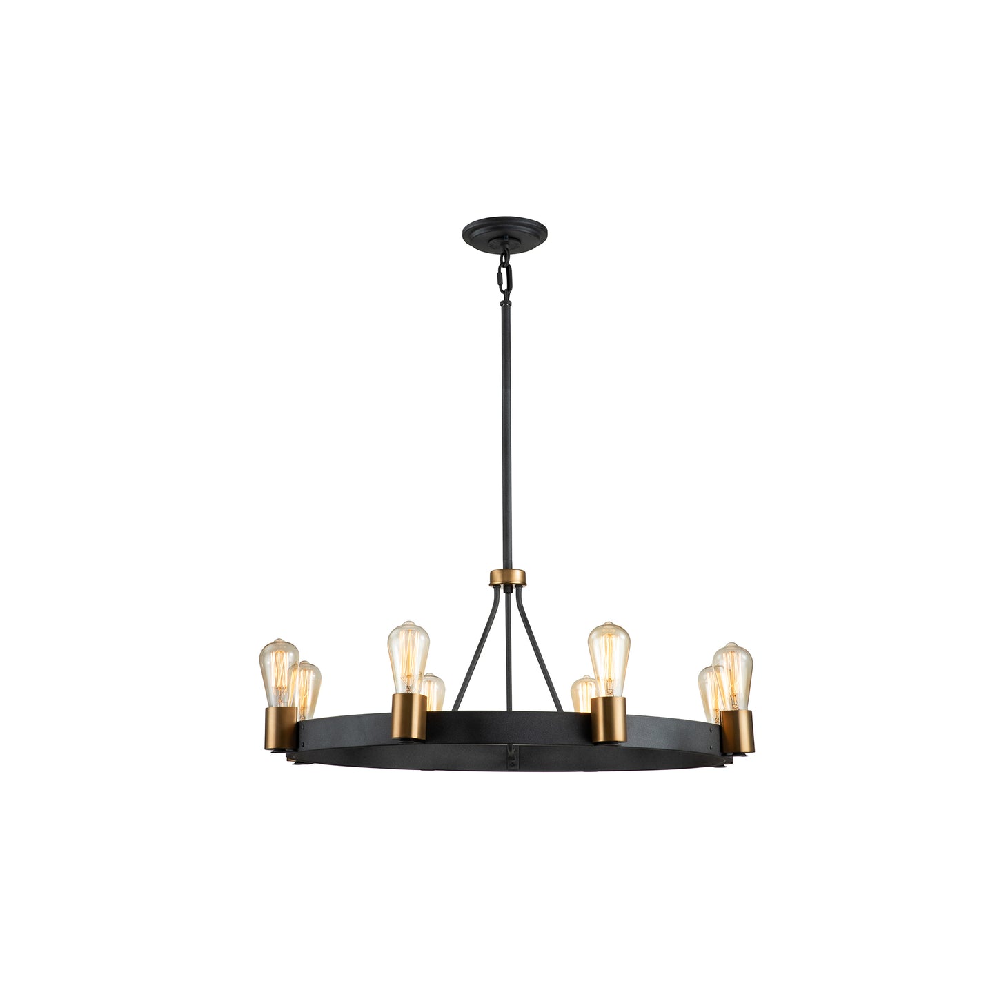 Silas 8-Light Pendant in Aged Zinc & Heritage Brass