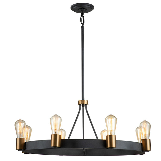 Silas 8-Light Pendant in Aged Zinc & Heritage Brass