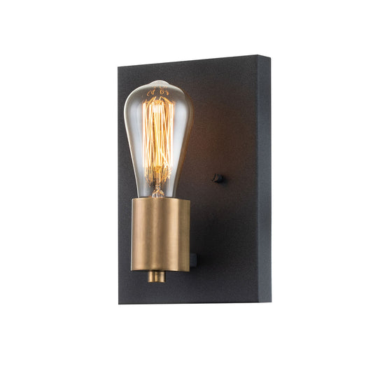 Silas 1-Light Wall Light in Aged Zinc & Heritage Brass