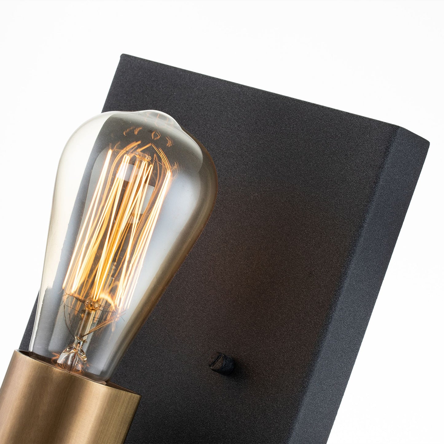 Silas 1-Light Wall Light in Aged Zinc & Heritage Brass