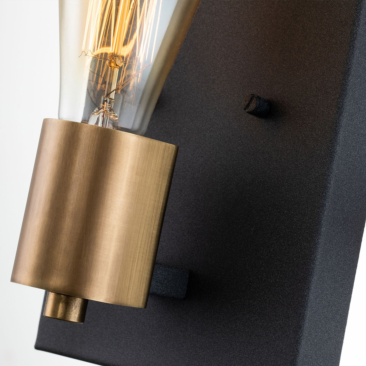 Silas 1-Light Wall Light in Aged Zinc & Heritage Brass