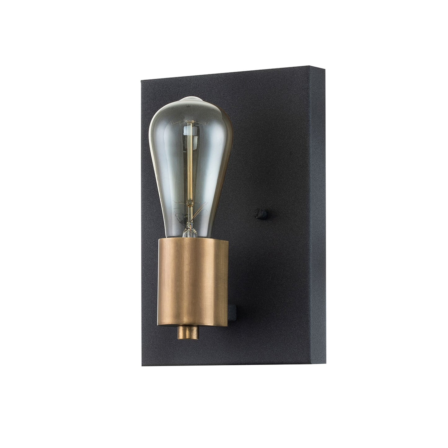 Silas 1-Light Wall Light in Aged Zinc & Heritage Brass