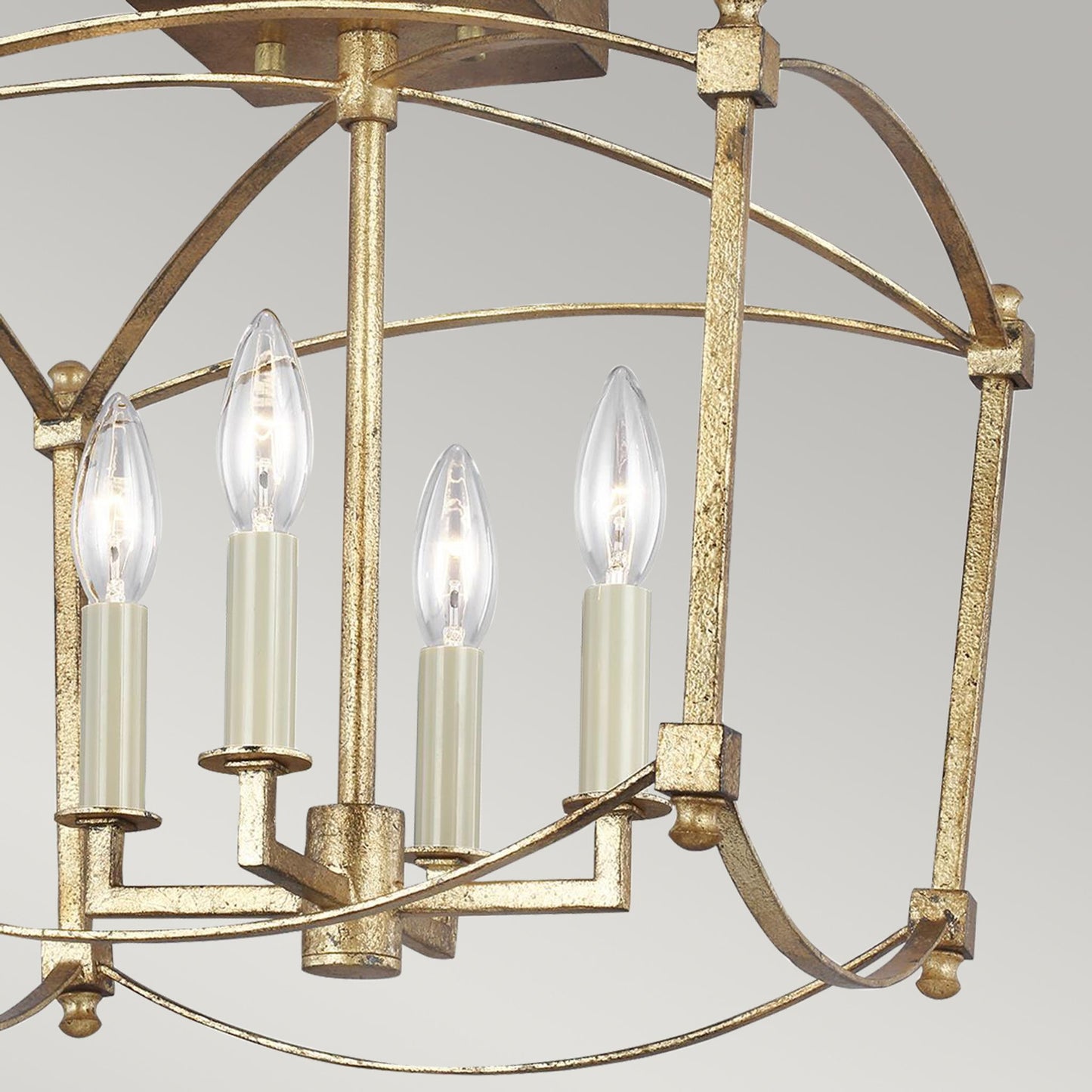 Thayer 4-Light Semi-Flush Mount in Antique Gild