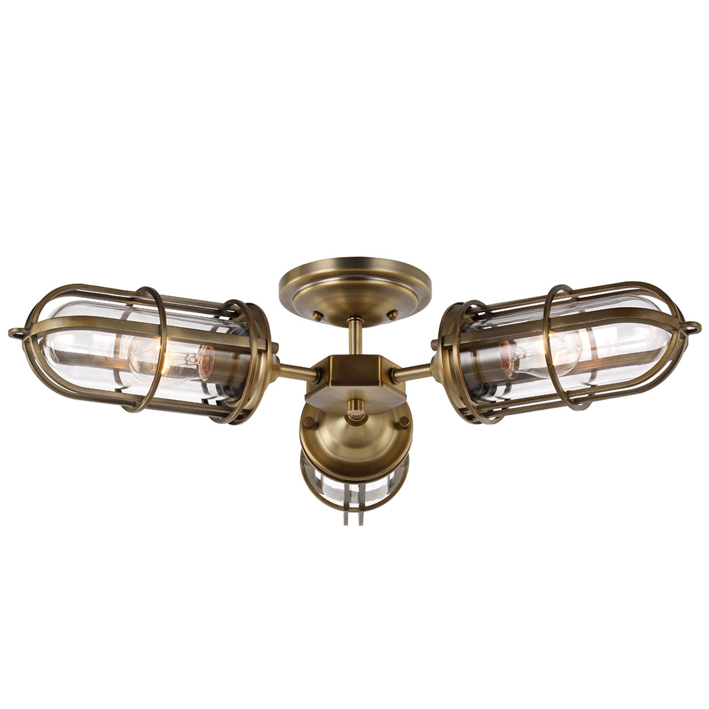 Urban Restoration 3-Light Semi Flush in Dark Antique Brass