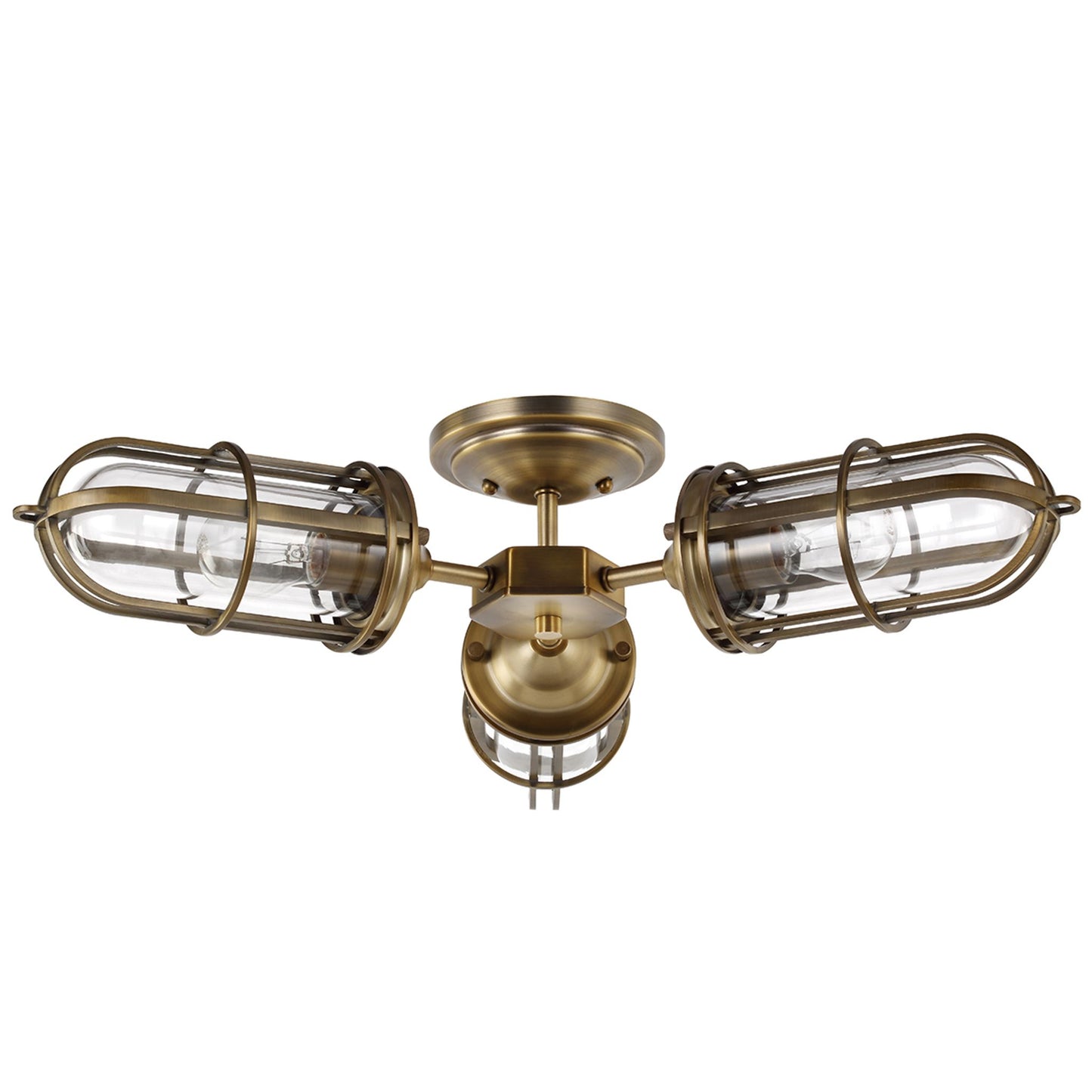 Urban Restoration 3-Light Semi Flush in Dark Antique Brass