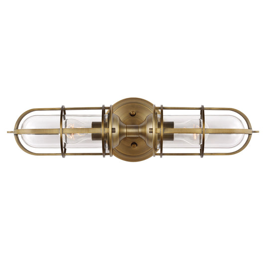 Urban Restoration 2-Light Wall Light in Dark Antique Brass