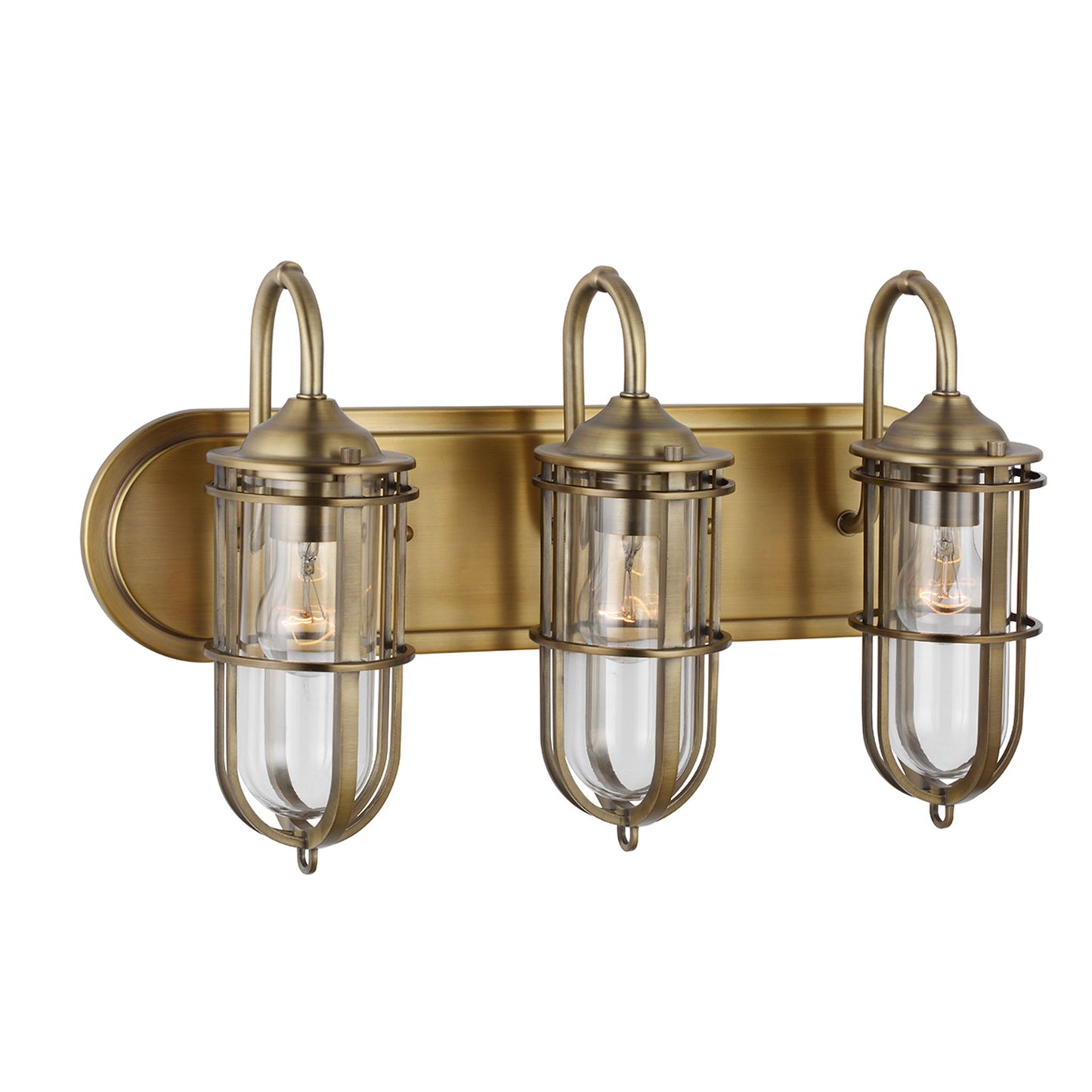 Urban Restoration 3-Light Wall Light in Dark Antique Brass