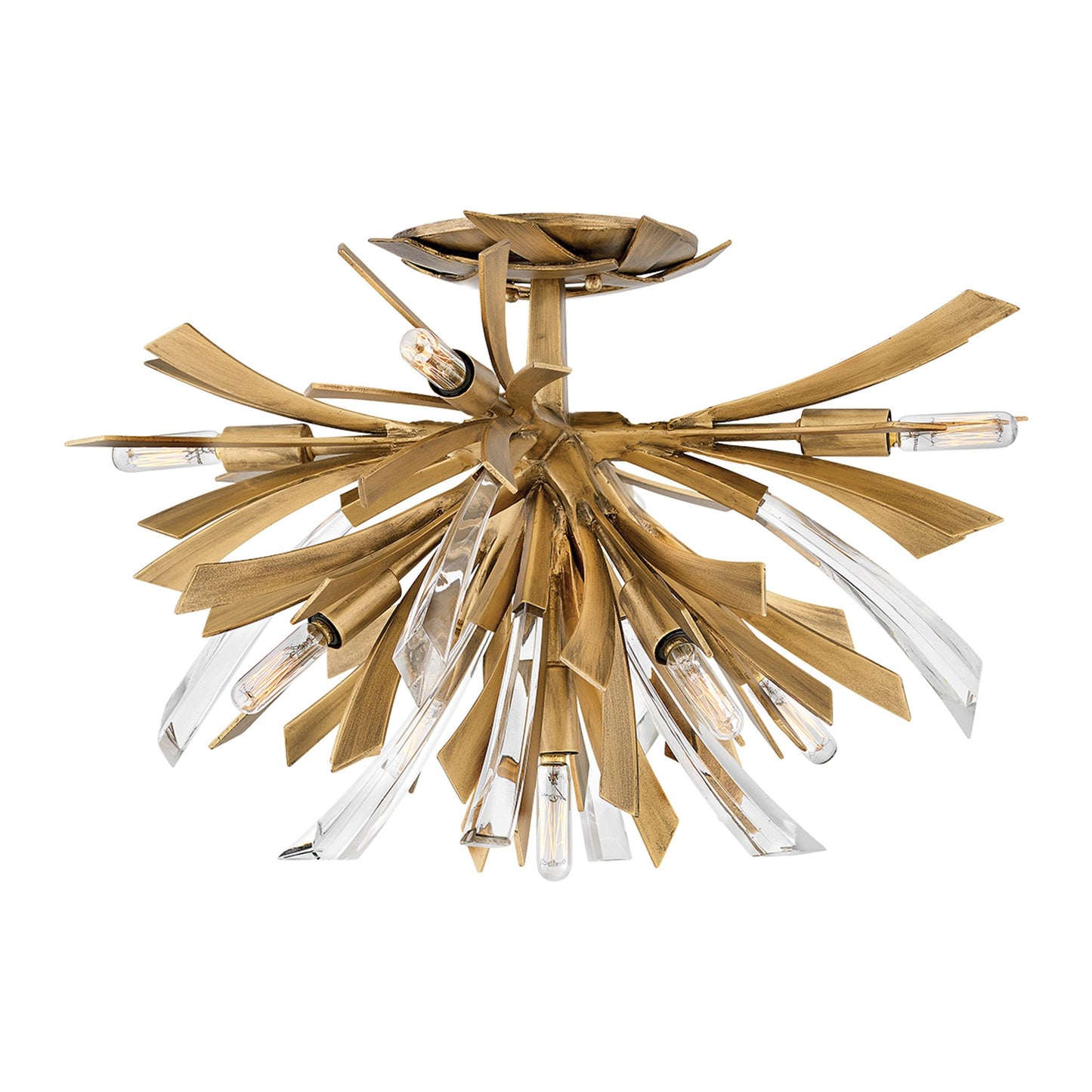 Vida 9-Light Semi Flush Light in Burnished Gold