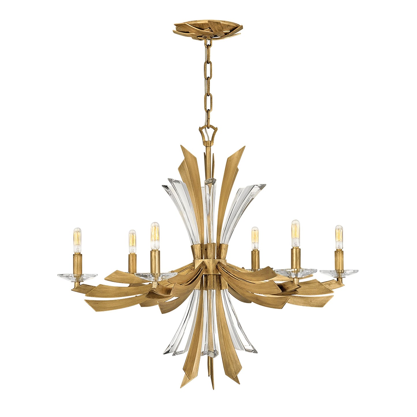 Vida 6-Light Chandelier in Burnished Gold