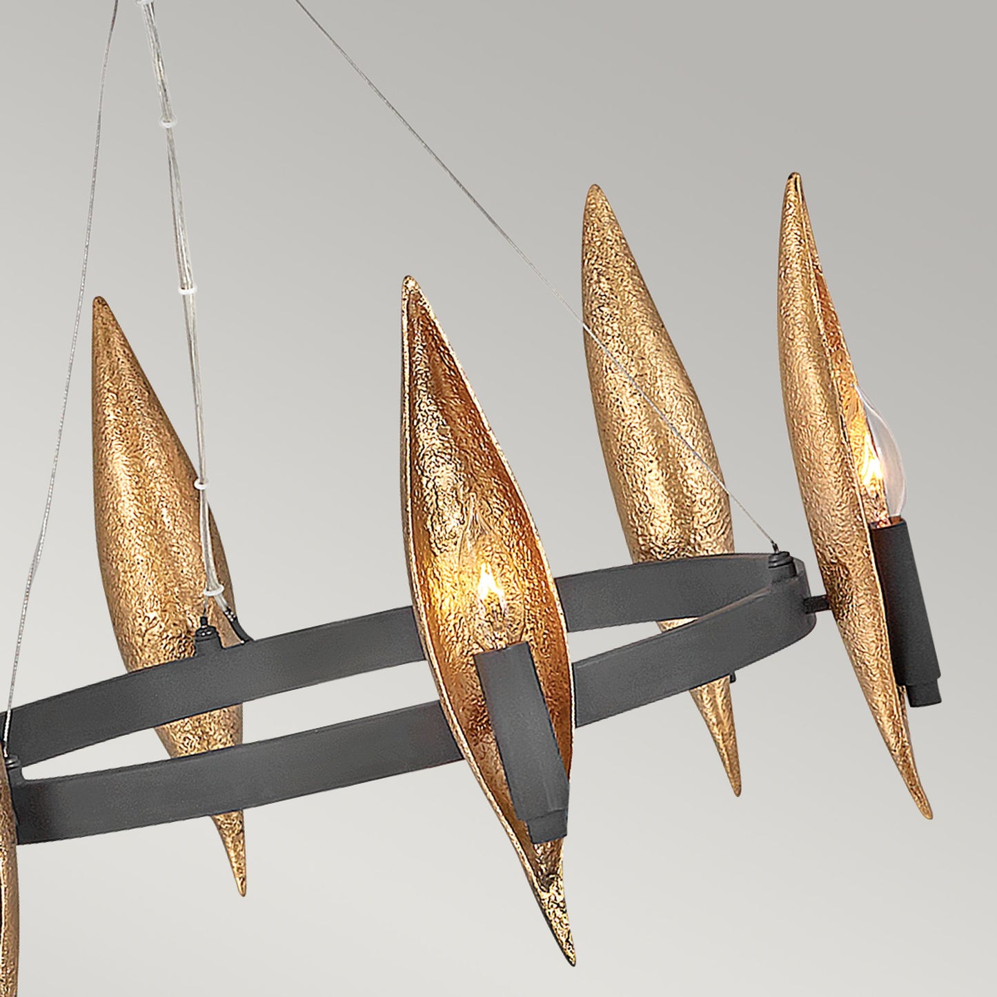 Willow 6-Light Chandelier in Carbon Black with Deluxe Gold