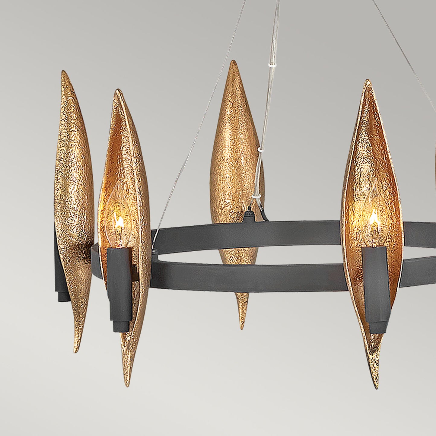 Willow 6-Light Chandelier in Carbon Black with Deluxe Gold