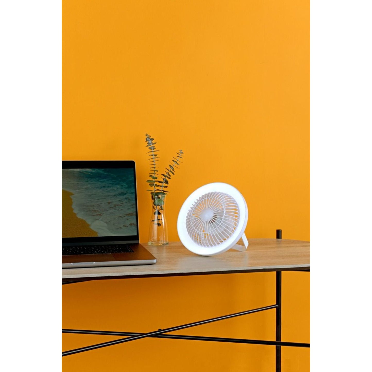 Turbo Rechargeable Desk Fan With LED Lamp