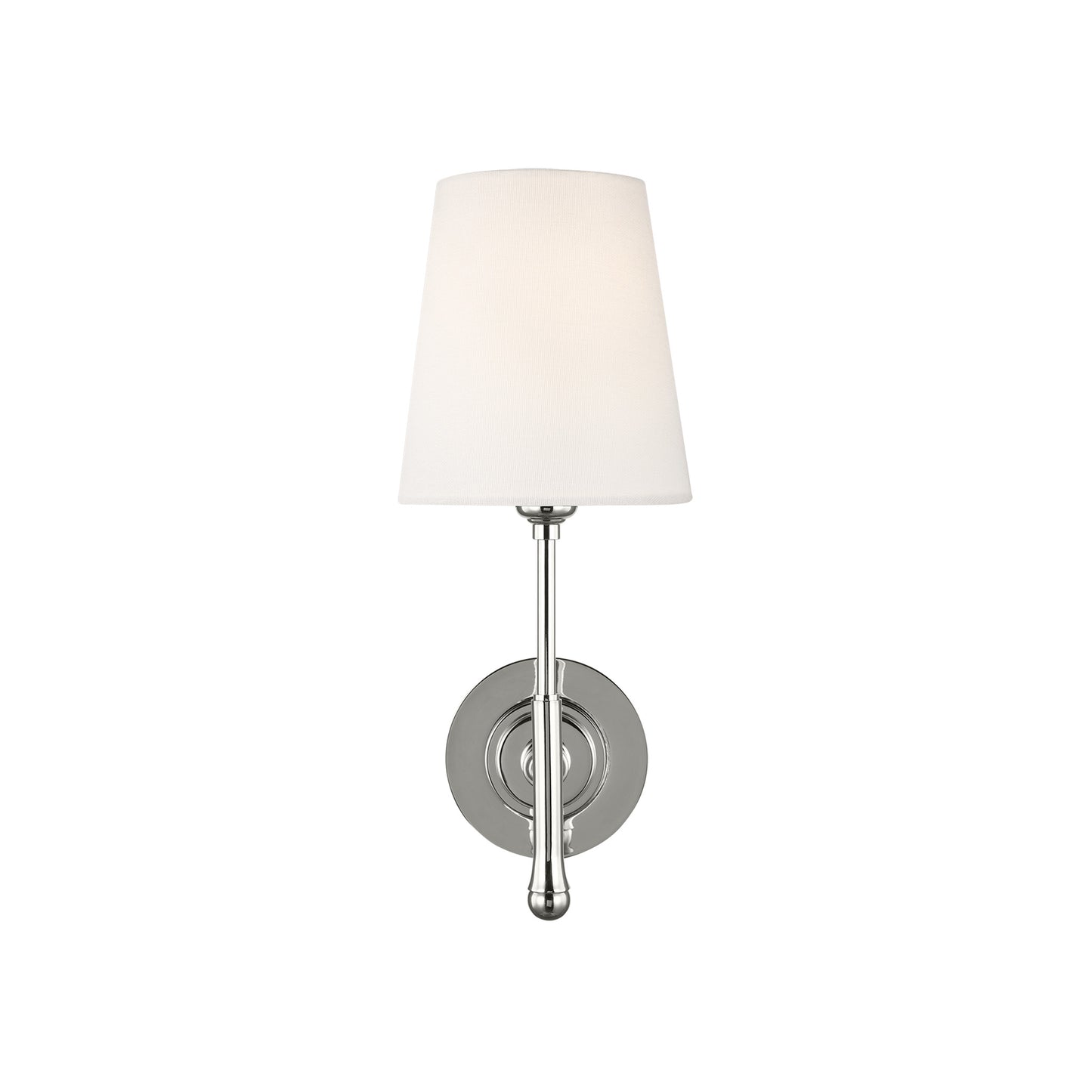 Capri Sconce in Polished Nickel with Linen Shade