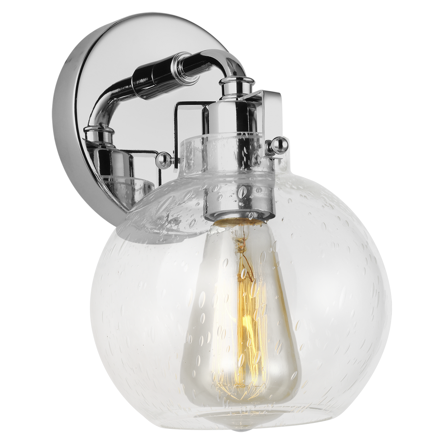 Clara 1-Light Sconce with Seeded Glass