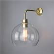 Mullan Lighting Eden 25cm Clear Glass Wall Light with Globe Glass in Polished Brass