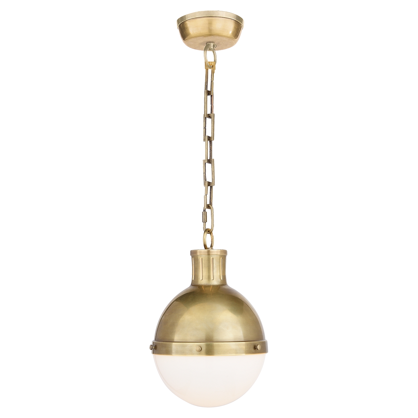 globe small brass pendant light